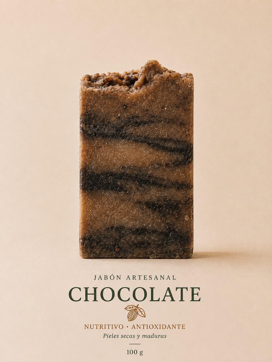 Jabón Artesano de Chocolate con Aceite de Oliva