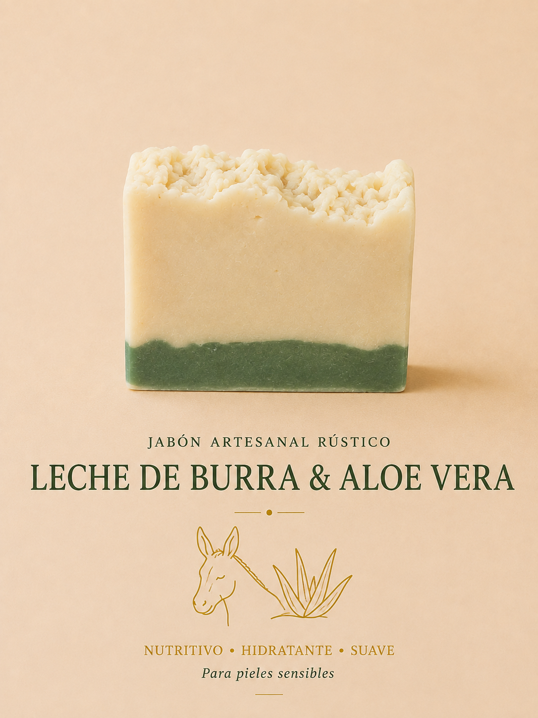 Jabón Artesano de Leche de Burra y Aloe Vera