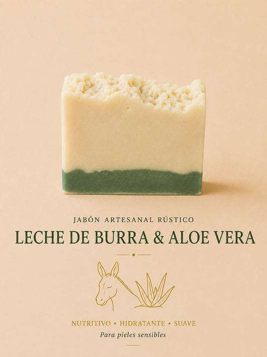 Jabón Artesano de Leche de Burra y Aloe Vera